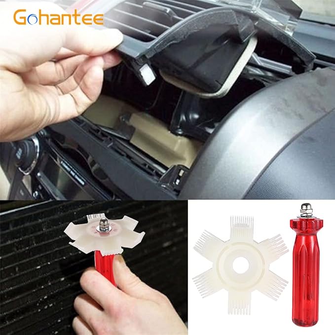 AC Fin Straightener Air Conditioner Fin Comb Radiator Condenser Cleaner Repair Tool Air Conditioning Brush Accessory for Cleaning Car Automotive Refrigeration Radiator Evaporator Pack of 2
