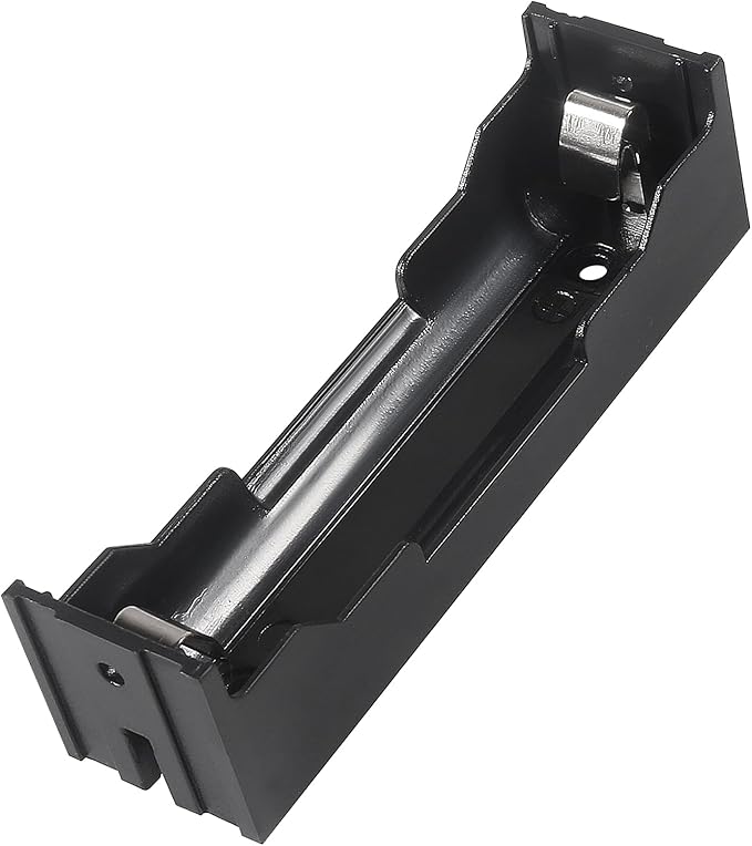 10pcs 18650 Battery Case Holder 1 Slots X 3.7V DIY 18650 Battery Storage Box, in Parallel Black Plastic Batteries Clip Box with Pin for DIY Parallel or Series Circuit PCB Projects