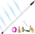 40” Radiator Cleaning Wand - 4500 PSI Water & Air Dual-Use Tool for Pressure Washers. Includes 180° Fan Nozzle, Quick Connect Couplers & Brush for Cars, Trucks, Heavy Equipment