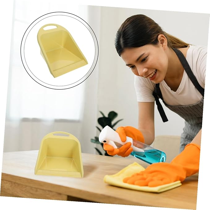 NUOBESTY Small Handheld Dustpan Set 2pcs, Plastic Garbage Scooper Dust Pan with Comfortable Grip Handle, Reusable Dustpan for Home and Office Cleaning, Desktop Debris Collection Tool