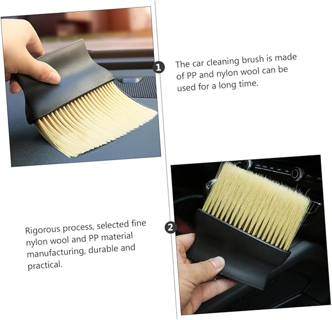 Car Vent Brush Air Vent Cleaning Brush for Interior Detailing Yellow Sturdy Soft Bristles