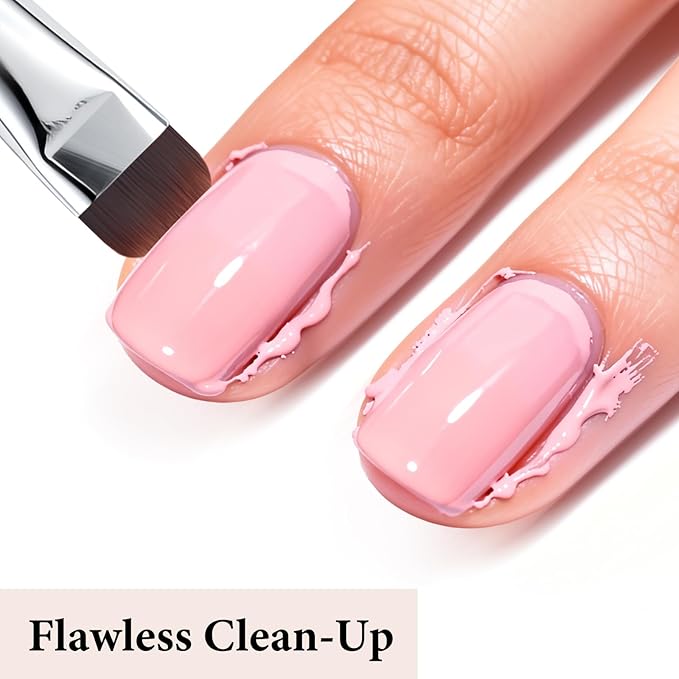 Nail Art Brush,2-in-1 French Tip and Cuticle Cleanup Brush for Gel Polish,Professional Nail Tool with Wooden Handle（French F20）