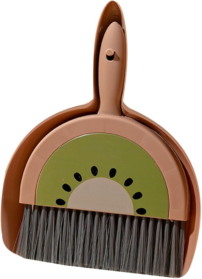 Mini Dustpan and Brush Set, Handheld Portable Compact Dust Pan with Handle,Household Fruit Shape Mini Small Dust Pan and Brush Set for Cleaning Kitchen Camping Sweeping Keyboards Indoor Pet Table