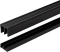 1/4" Panel Sliding Door Track - 36" Black Plastic Upper & Lower Set, USA Made, Pack of 1 - Outwater