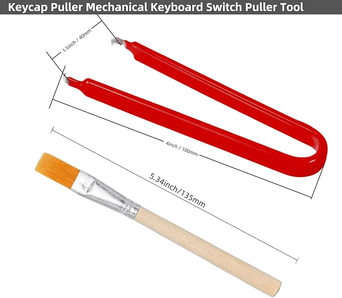Keycap Puller, Stainless Steel Key Remover for Replacement Mechanical Gaming Keyboard Switches with Cleaning Brush