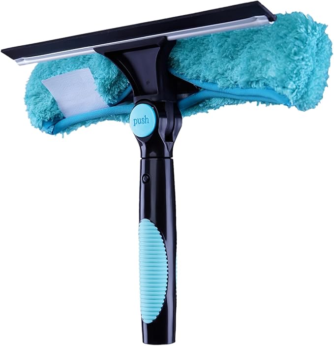 11" Window Squeegee and Microfiber Scrubber 2-in-1 Combo Cleaning Tools (Attachement Only) (1)