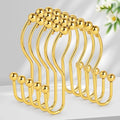 Double Shower Curtain Hooks, Sturdy Metal Nickel Shower Curtain Rings, Glide Roller Shower Hooks,Rust Proof Anti-Drop Curtain Hooks, 12 Pcs Smooth Sliding Rings for Bathroom Shower Rods Curtains