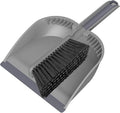 SetSail Small Dustpan and Brush Set, Nesting Snap-On Handheld Broom and Dust Pan with Teeth Portable Broom and Dustpans Sets Suitable for Desktop, Pets Care, Sofa, Camping, Grey