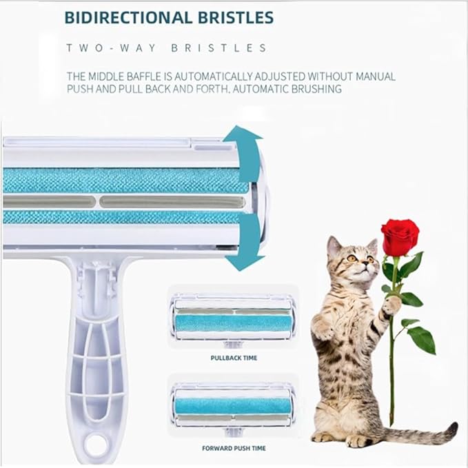 Pet Hair Remover Roller – Reusable Lint Roller for Dog & Cat Fur – Self-Cleaning Animal Hair Removal Tool for Furniture, Couch, Carpet, Bedding, Car & Clothing – No Sticky Tape Needed