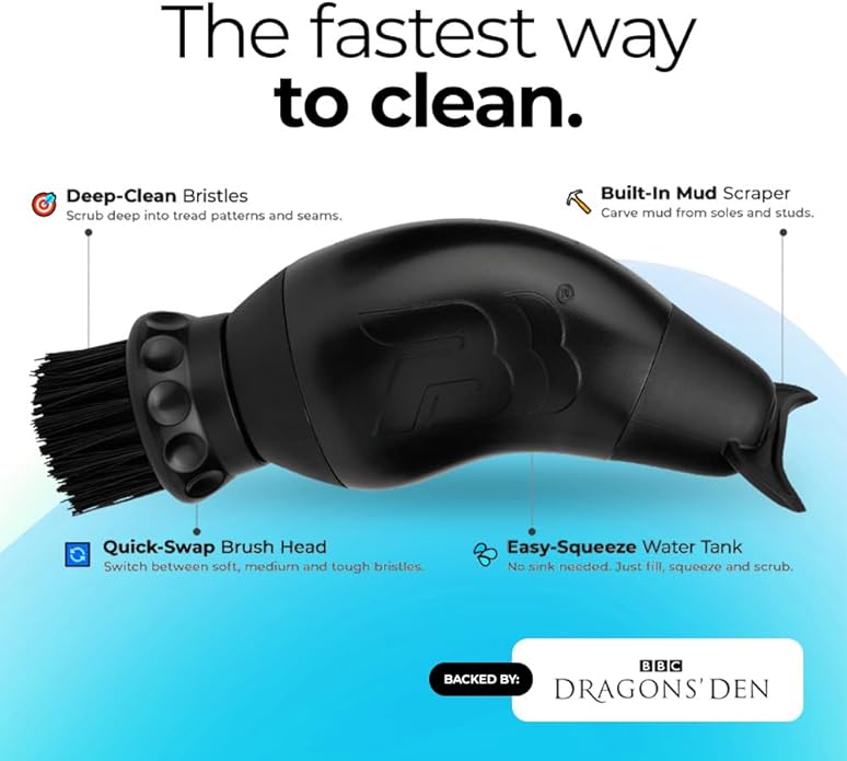 BootBuddy Shoe & Boot Cleaner Brush – Footwear Cleaning Kit for Running and Walking Shoes, Hiking Boots, Golf Shoes & Soccer Cleats – Cleans Mud, Dirt & Stains in Minutes, As Seen on Dragons’ Den
