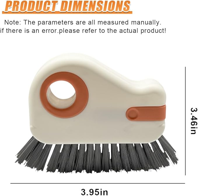 YoRise 2 in 1 Car Groove Cleaning Brush, Multifunctional Hard Bristle Car Window Track Cleaner Tool with Hidden Scraper, Universal Auto Door Crevice Cleaning Accessories for Window Sill(Orange-2PCS)