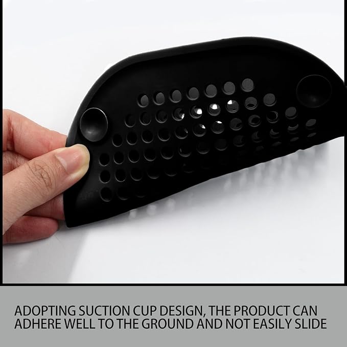 2 Pack 5.5 Inch / 140mm Drain Hair Catcher, Silicone Sink Drain Strainer Square Shower Drain Hair Catcher, Drain Protector Hair Catcher Hair Stopper for Bathroom Bathtub (Black)