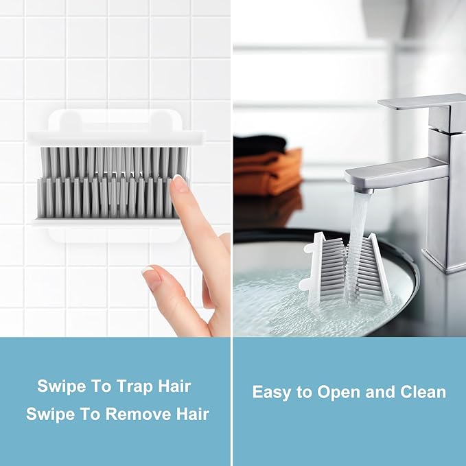 Hair Catcher, Reusable Shower Wall Hair Collector Hair Trap for Drain Protector, Silicone Hair Catcher for Bathroom Bathtub