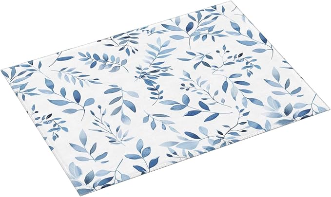 Blue Flower Dish Drying Mat For Kitchen Counter Absorbent Large Kitchen Fast Dry Pad Reusable Washable Protector Rack Large Mat 18 X 24
