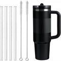 Straw Replacement Fit for Stanley Quencher ProTour Flip Straw Tumbler 40oz,4Pack Clear Reusable Drinking Straw with Cleaning Brush Compatible with Stanley Quencher ProTour 40oz Cup