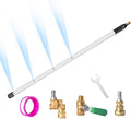 24” Radiator Cleaning Wand - 4500 PSI Water & Air Dual-Use Tool for Pressure Washers. Includes 180° Fan Nozzle, Quick Connect Couplers & Brush for Cars, Trucks, Heavy Equipment