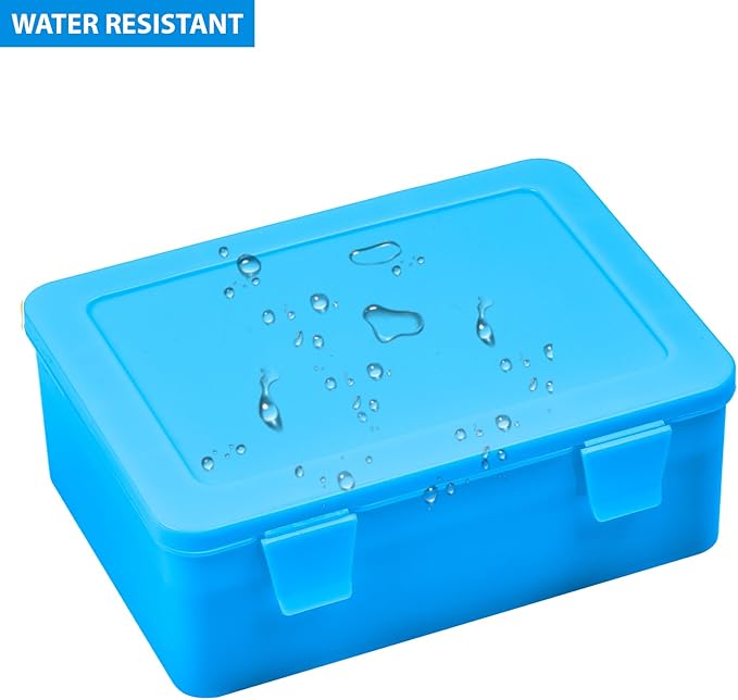 ALCYON Battery Organizer Storage Box, Garage Case Holder for 24* AA, 30* AAA Batteries (Bag Not Include Batteries Pack) (blue)