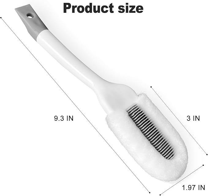 for Sneakers & Boots - Ergonomic Scrubber with Hanging Hook, Gentle Cleaner for Leather, White Soles and Mesh Shoes