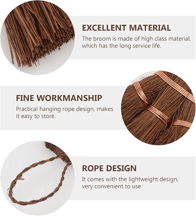 Mini Palm Whisk Broom for Tea Ceremony Small Soft Bristle Cleaning Brush with Hanging Rope Practical Natural Straw Brush for Home Kitchen Table Cleaning 5.51X3.14X1.96 Inches