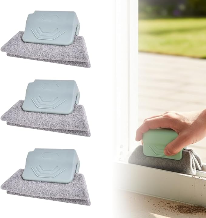 Magic Window Track Cleaner, 2026 New Window Groove Cleaning Brush Tools Set, Hand-held Window Track Cleaner Brushes Tools Set for Window lides Gaps Tile Lines Shutter Car Vents (3Pcs Grey)