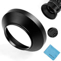 55mm Wide Angle Lens Hood,Universal Metal Lens Hood Sunshade with Centre Pinch Lens Cap for Canon Nikon Sony Pentax Olympus Fuji Camera +Microfiber Cleaning Cloth
