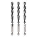 HARFINGTON 3pcs Stainless Steel Bore Brush 8mm Dia Cleaning Wire Brush with Handle 1/4 Inch Hex Shank for Tubes, Ports, Bearings