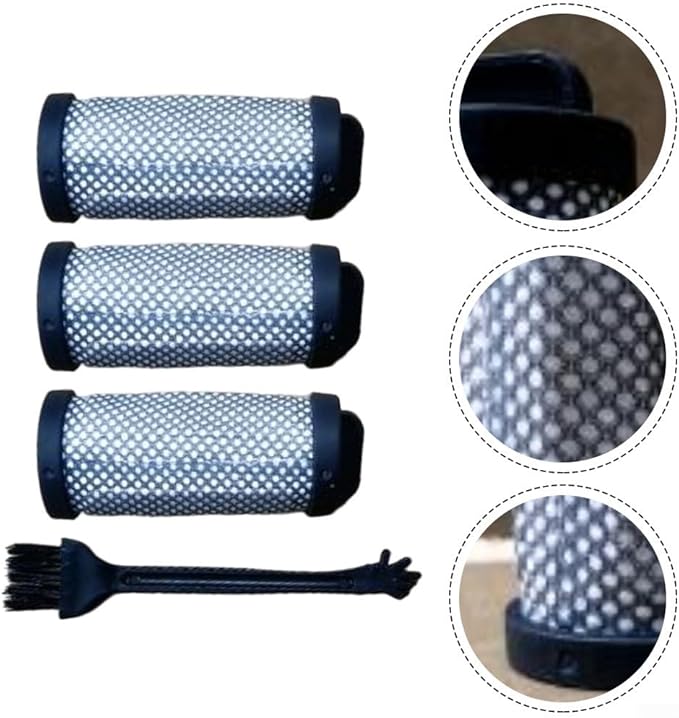 4 Pack Replacement Filters Compatible with for JIGOO T600 bed vacuum cleaner, Removable and Washable HEPA Filter Accessories Part Set with 1 Cleaning Brush