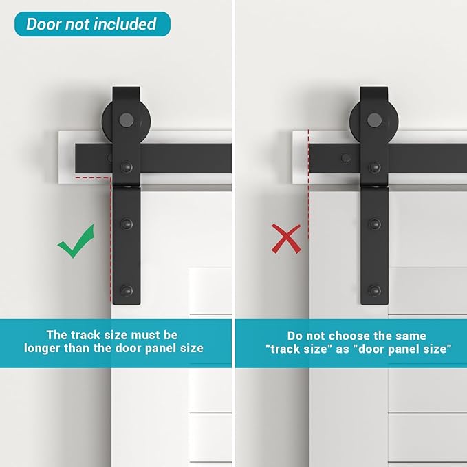 42" Bi-Folding Sliding Barn Door Hardware Track Kit,Smoothly&Quietly,Side Mounted Black Roller,Easy Install,Door Not Included [Fit Double 19" Bifold Doors]