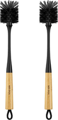 MR.SIGA Water Bottle Brush, Long Handle Bottle Brush for Water Glasses, Baby Bottles, Sports Bottles Cleaning, Black, 2 Pack