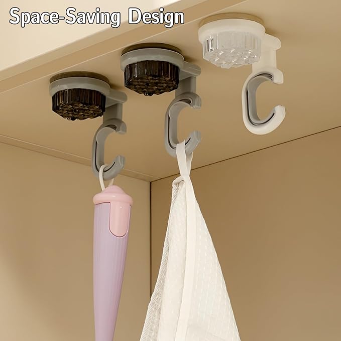3 Pack Suction Cup Mop and Broom Holder Wall Mount–Renter Friendly Decor, No Drilling Required, Under Cabinet Hooks, Versatile Broom and Mop Organizer Wall Hanging
