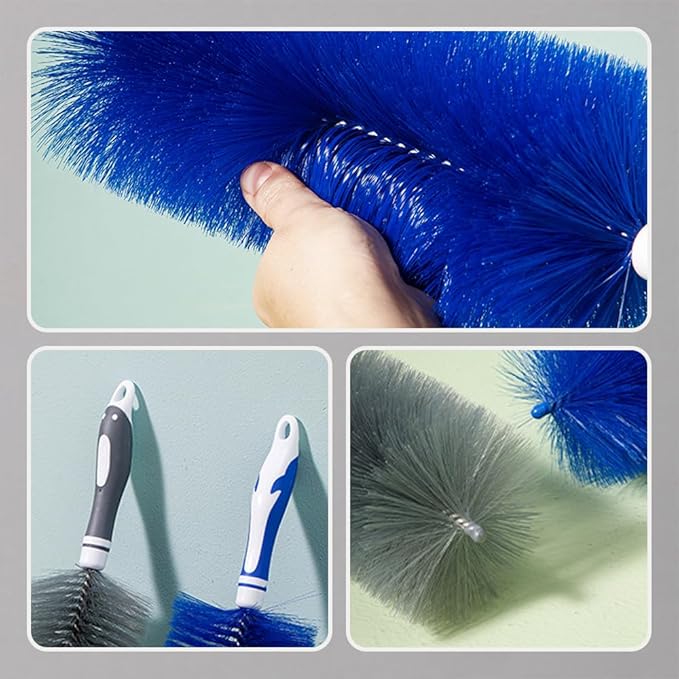 Fan Cleaner Brush, 2025 New Bendable Dusting Brush for Electric and Blind, Reusable Microfiber Dust Collector, Non-disassembly Cleaning (2Pcs Blue)