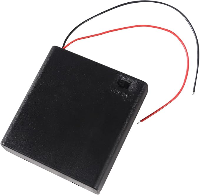 4Pcs 4 Slots 1.5V AA Battery Case Holder 4 x 1.5V AA Battery Spring Clip Storage Box with Wire and ON/Off Switch