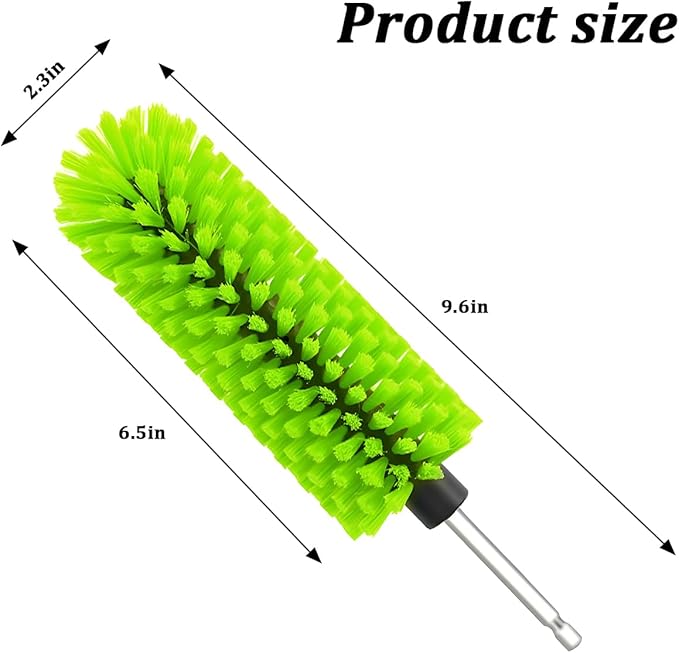 Drill Brush for Car Wheel, Soft No Scratches Vehicle Rim Cleaning Brush for Wheel Rim Engine, Highly Density Automotive Tire Drill Cleaner Tool, Universal for Most Vehicles (Green)
