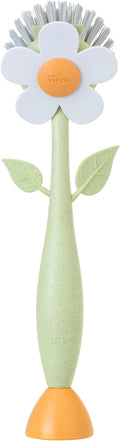 Vigar Florganic Daisy-Shaped Dish Brush, a Dish Brush with Handle, and a Dish Brush with Stand for Pot Scrubber, Kitchen Dishes, and Sink Cleaning