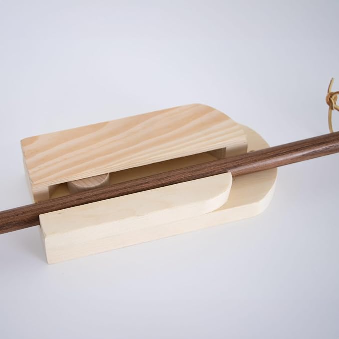 Lehman's Amish Handcrafted Broom Holder, Wall-Mount Wooden Storage Solution for Corn Brooms, Fireplace Brooms and More, Natural Unfinished