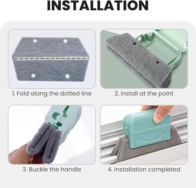 Magic Window Track Cleaner, 2025 Upgraded Window Groove Cleaning Brush Tools Set, Hand-held Window Track Cleaner Brushes Tools, Sliding Track Cleaner for Sliding Door, Sill, Tile Lines (Mix 3PCS)