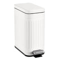 TrashAid Bathroom Trash Can with Lid, 2.6 Gallon Small Garbage Can Soft Close, Stainless Steel Step Waste Basket for Bathroom, Bedroom, Home Office, Laundry Room, Toilet, RV, White, 10 Liter