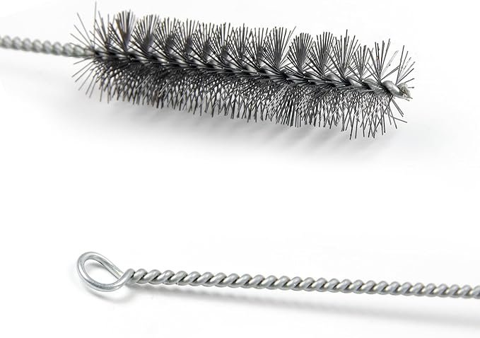 Utoolmart Wire Tube Brushes, Stainless Steel Bottle Bristle Cleaning Spiral Power Pipe Brush, 1.0-inch Diameter 12-inch Long-Handle Cleaner for Auto Parts, Bottles, Tubes, Keyboards,Glass 5pcs