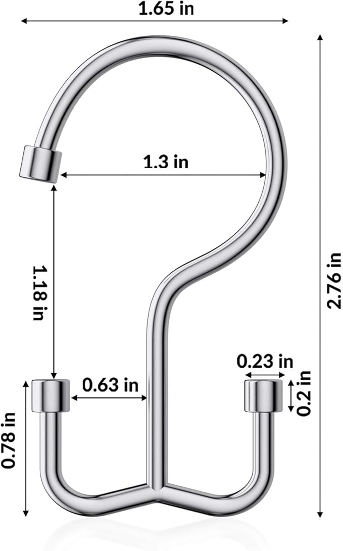 Goowin Shower Curtain Hooks, Shower Curtain Rings, Durable Rust Proof Shower Curtain Hangers, Shower Rings for Curtain, Double Glide Shower Hooks for Shower Curtain, Chrome, 12 Pack-Cylinders