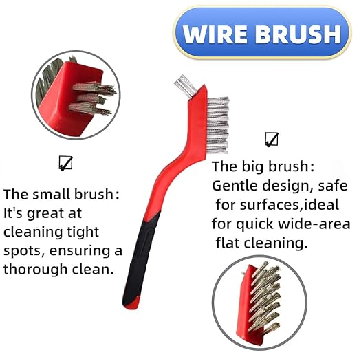 3 Piece Weld Cleaning Wire Brush Set - Stainless Steel Brass Nylon Bristles for Pre-Weld Surface Prep and Post-Weld Finish