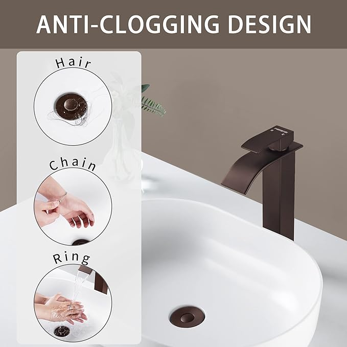 Fransiton 2 Pack Bathroom Sink Stopper, 1.1-1.77 Inch Basin Pop Up Sink Drain Stopper, Anti Clogging Drain Plug with Detachable Hair Catcher, Dark Bronze