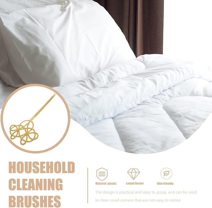 Carpet and Rug, Rattan Rug Pillow Dust Long Handle Paddle Comforter Manual Dust Whisperer Sweep Tools for Quilts Bedding