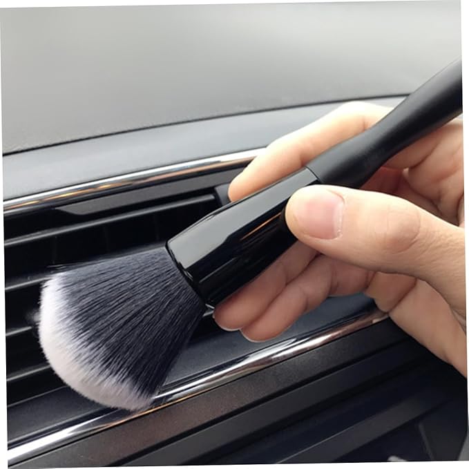 Car Detailing Brush Air Vent Cleaning Brush Soft Bristle for Automotive Air Conditioner Vent Dust Removal Black and White