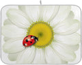 Tarity White Daisy Dish Drying Mat for Kitchen Counter Absorbent Heat Resistant Microfiber Dishes Drainer Mat 18x24 in Dish Pad Sink Mat Protective Pad Kitchen Decor