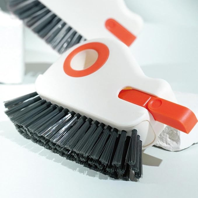 2 in 1 Groove Cleaning Brush, Window Track Cleaning Tools, Multifunction Window Track Cleaner with Hard Bristle and Hidden Scraper, Crevice Brush for Sliding Door Track,for Window Tracks (Orange 1pc)