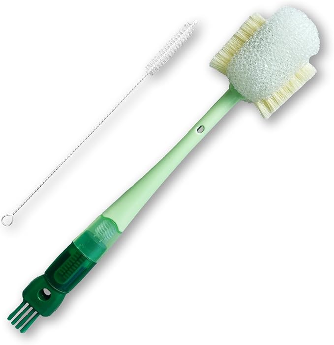 5 in 1 Bottle Cleaning Brush Set, Multifunctional Cleaning Brushes, 5 in 1 Bottle Brush, Cup Lid Clean Brushes, Straw Cleaner, Detail for Baby Bottle Nipple, 2 Pack Set