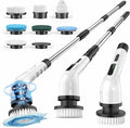 Electric Spin Scrubber, Cordless Cleaning Brush Scrubber for Home, 8 Replaceable Brush Heads, 3 Adjustable Size, 2 Speeds for Bathroom Shower Bathtub Glass Car