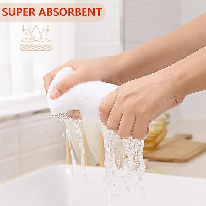 Kitinjoy 100% Cotton Waffle Weave Kitchen Towels (20 X 28 Inches, White), 4-Pack Super Soft and Absorbent Dish Towel for Drying Dishes
