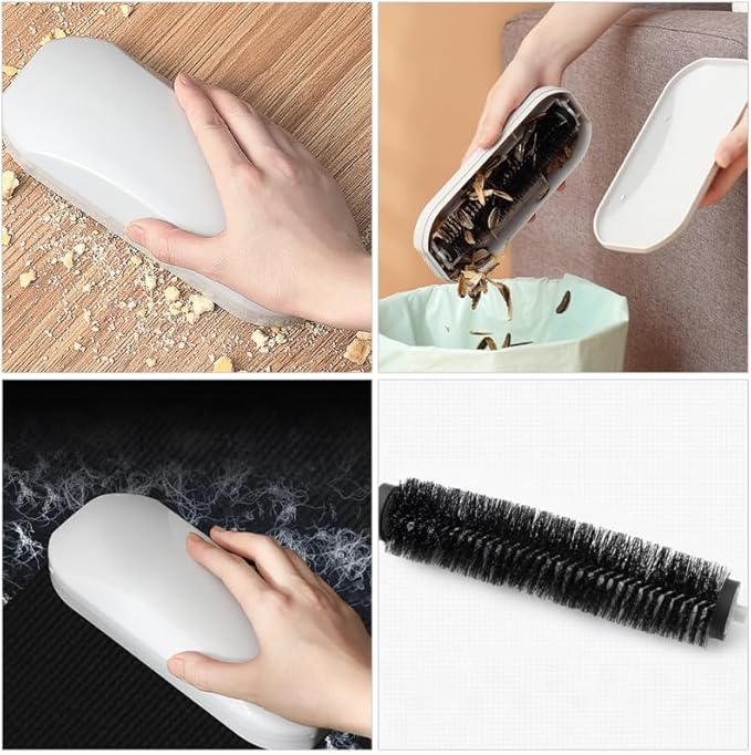 Cabilock 2-Pack Mini Hand Sweeper with Rolling Brush Portable Crumb Collector for Table Sofa Bed and Floor Cleaning Multifunctional Abs Material 7.87 Inch Size