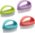 Hordion 4 Pack Hand Nail Brush, Heavy Duty Scrub Brush Nylon Stiff Bristles Small Cleaning Brush with Handle for Bathroom Showe Sink Kitchen Bathtub Floor